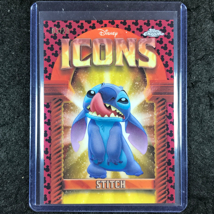 2025 Topps Chrome Disney STITCH Disney Icons Mickey Mouse Refractor 3/28 #DI-18