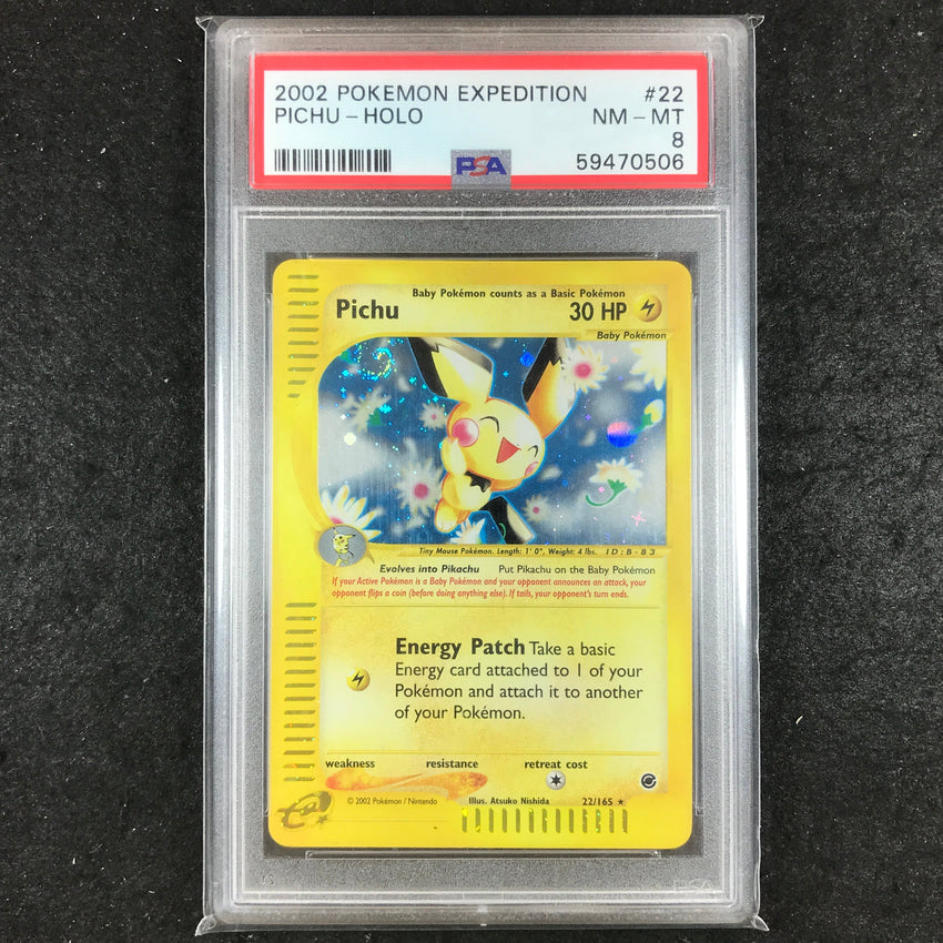 PSA 8 Pichu - 22/165 - Holo  Expedition Unlimited 506