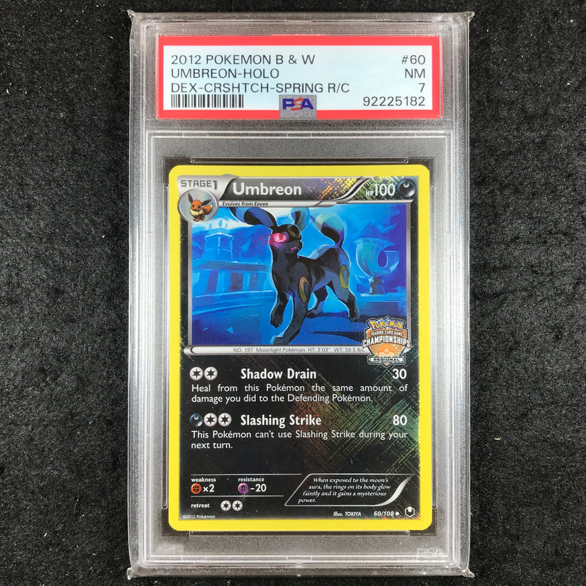 PSA 7 Umbreon - 60/108 - Holo 2012 Regional Championship Promo 182 