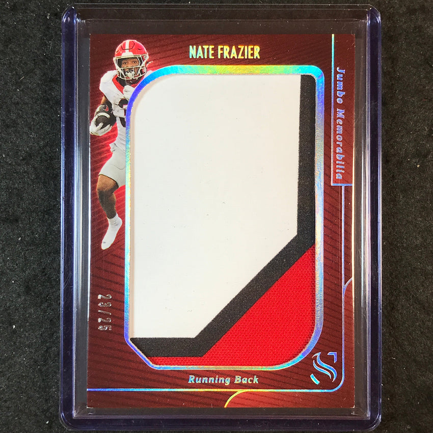 2025 Silhouette Football NATE FRAZIER Jumbo Memorabilia Patch Holo Silver 23/25