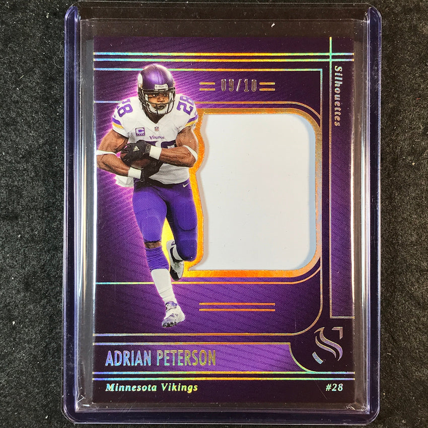 2025 Silhouette Football ADRIAN PETERSON Silhouettes Patch Relic Holo Gold 9/10