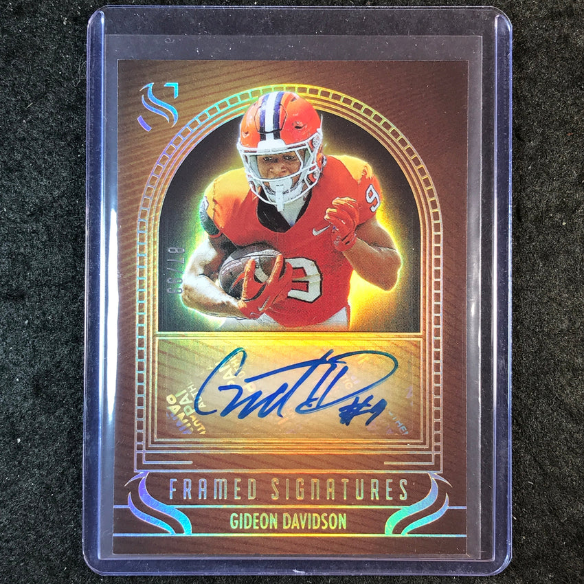 2025 Silhouette Football GIDEON DAVIDSON Framed Signatures Auto Holo Gold 87/99