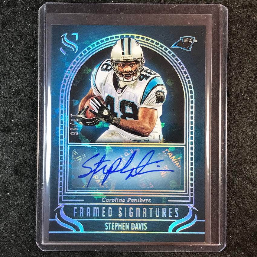 2025 Silhouette Football STEPHEN DAVIS Framed Signatures Auto Cracked Ice 13/25