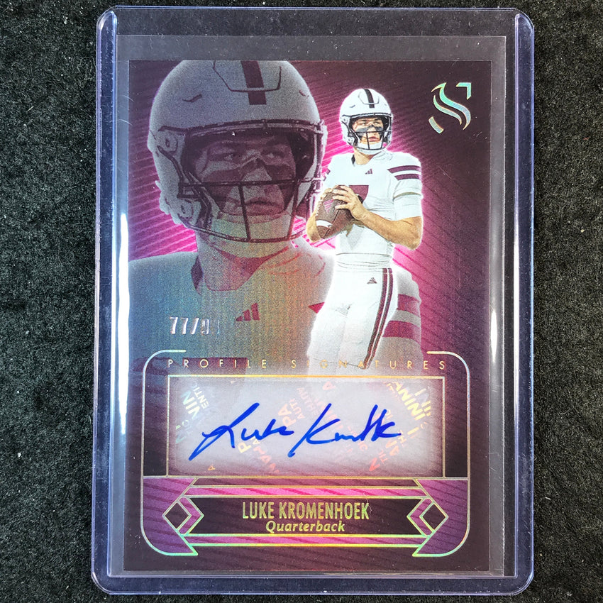 2025 Silhouette Football LUKE KROMENHOEK Profile Signatures Auto Holo Gold 77/99