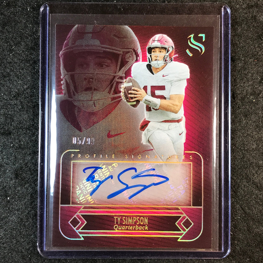 2025 Silhouette Football TY SIMPSON Profile Signatures Auto Holo Gold 5/99