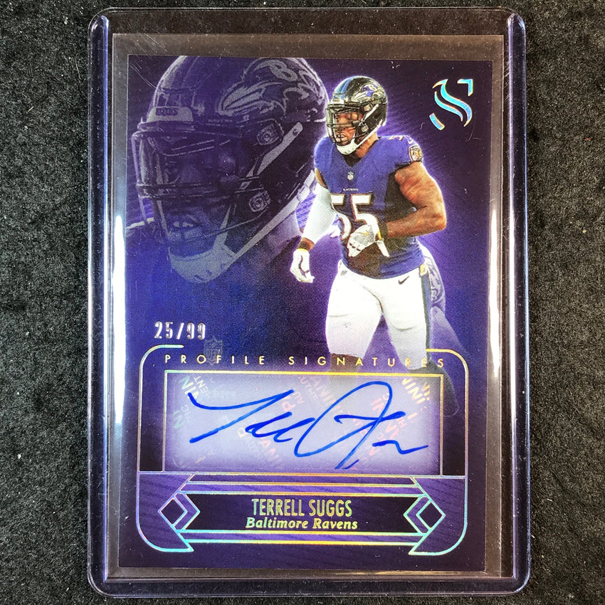 2025 Silhouette Football TERRELL SUGGS Profile Signatures Auto Holo Gold 25/99