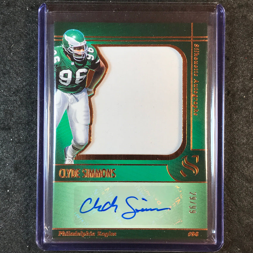 2025 Silhouette Football CLYDE SIMMONS Silhouette Jersey Auto Bronze 29/99
