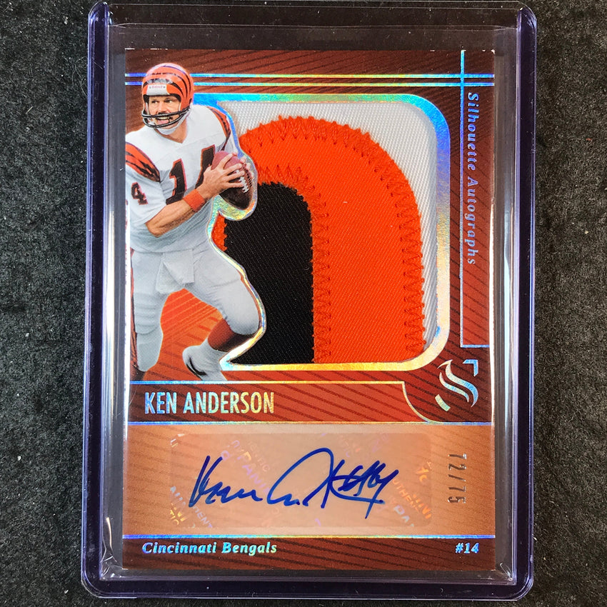 2025 Silhouette Football KEN ANDERSON Silhouette Patch Auto Holo Silver 72/75