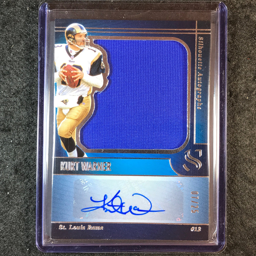 2025 Silhouette Football KURT WARNER Silhouette Jersey Auto 7/25