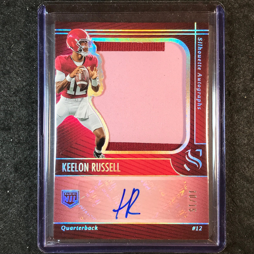 2025 Silhouette Football KEELON RUSSELL Silhouette Patch Auto Holo Silver 10/15