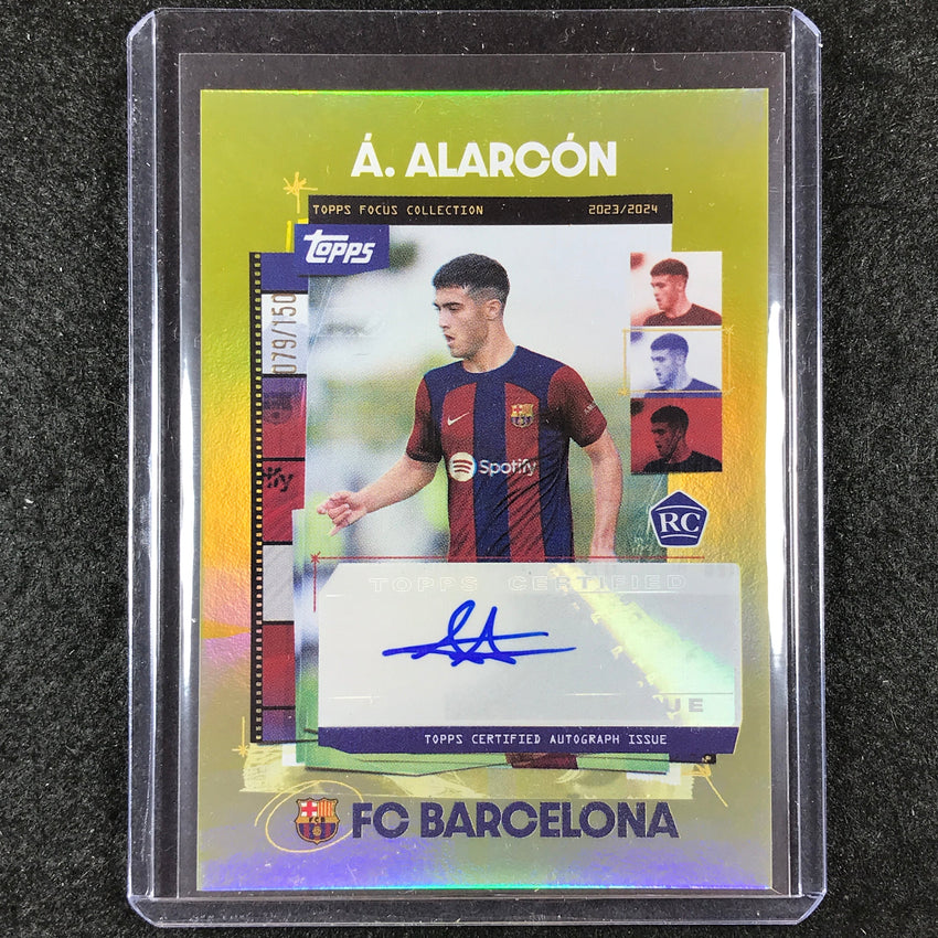 2023-24 Topps Focus Barcelona ANGEL ALARCON Snapshots Rookie Auto Yellow 79/150