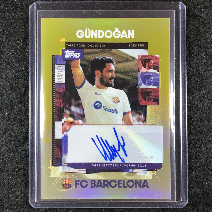 2023-24 Topps Focus Barcelona ILKAY GUNDOGAN Snapshots Auto Yellow 148/150