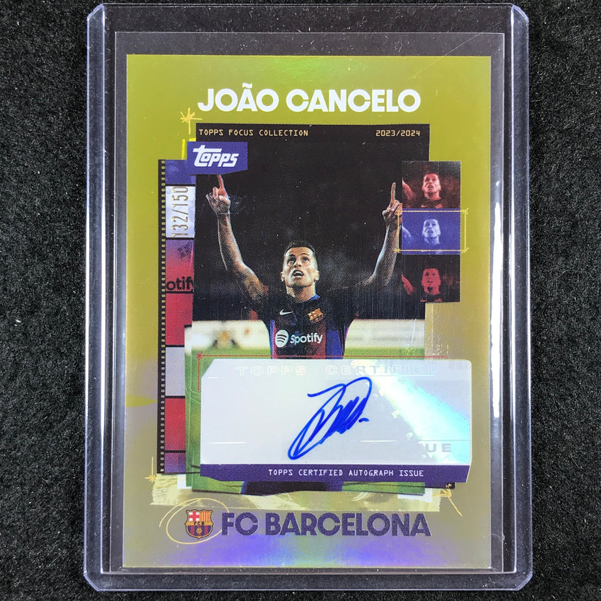 2023-24 Topps Focus Barcelona JOAO CANCELO Snapshots Auto Yellow 132/150