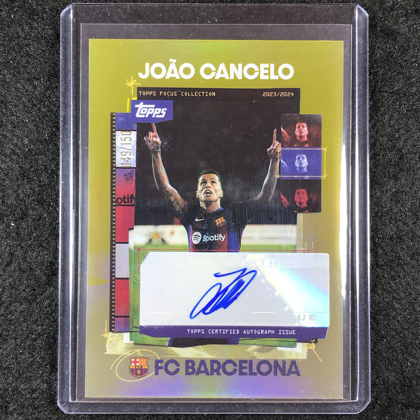 2023-24 Topps Focus Barcelona JOAO CANCELO Snapshots Auto Yellow 49/150