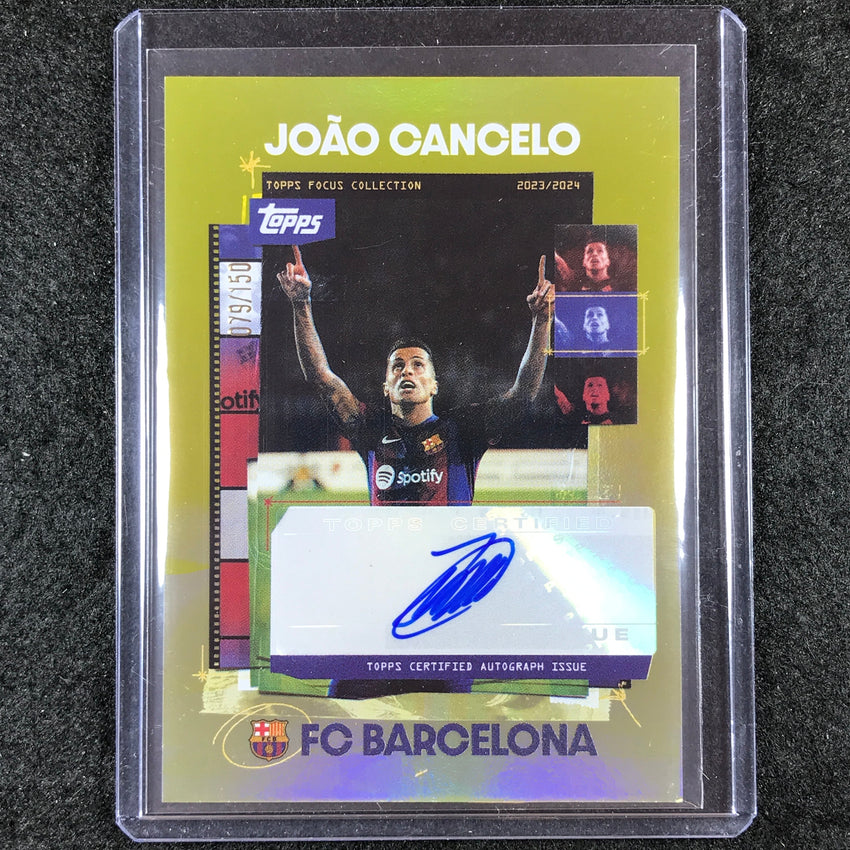 2023-24 Topps Focus Barcelona JOAO CANCELO Snapshots Auto Yellow 79/150