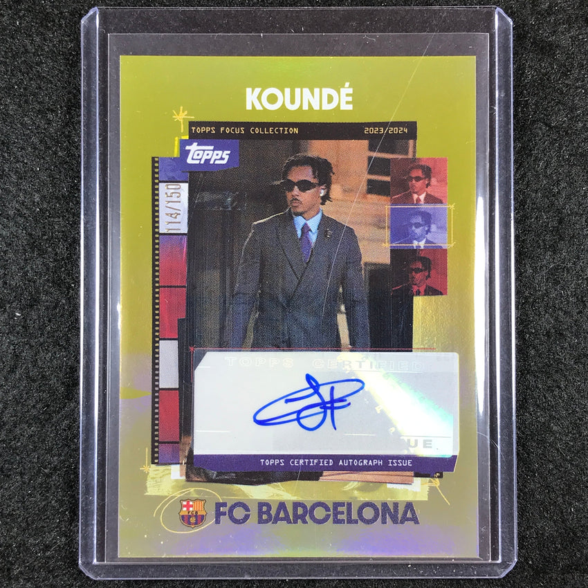 2023-24 Topps Focus Barcelona JULES KOUNDE Snapshots Auto Yellow 114/150
