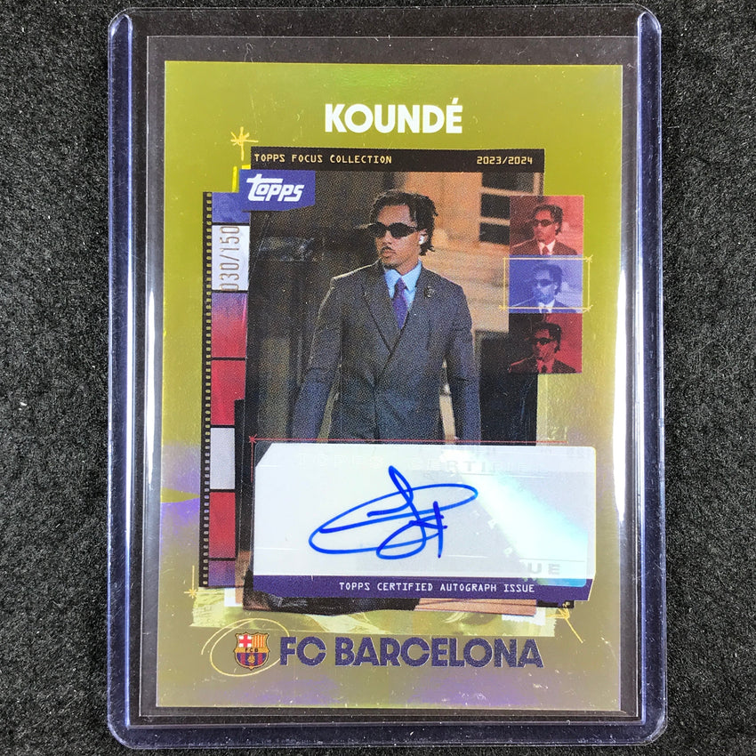 2023-24 Topps Focus Barcelona JULES KOUNDE Snapshots Auto Yellow 30/150