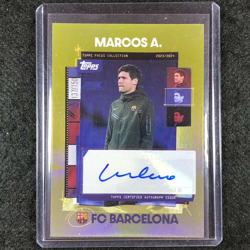 2023-24 Topps Focus Barcelona MARCOS ALONSO Snapshots Auto Yellow 137/150