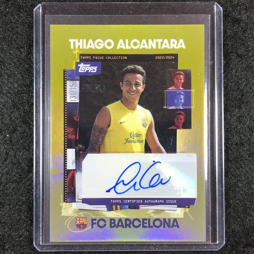 2023-24 Topps Focus Barcelona THIAGO ALCANTARA Snapshots Auto Yellow 131/150