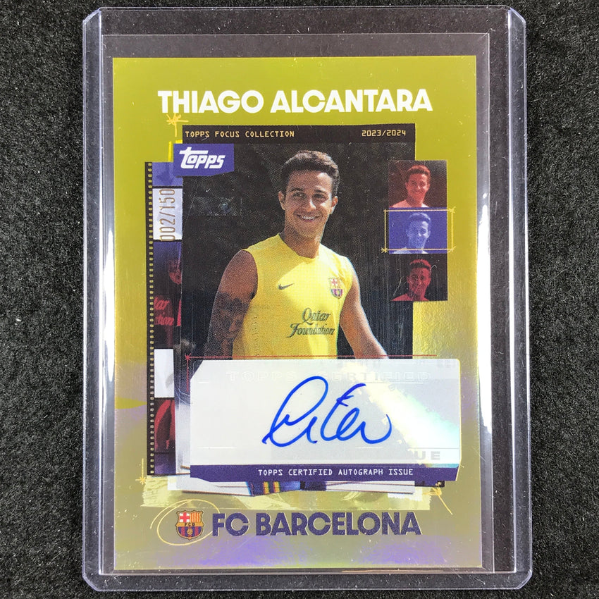 2023-24 Topps Focus Barcelona THIAGO ALCANTARA Snapshots Auto Yellow 2/150
