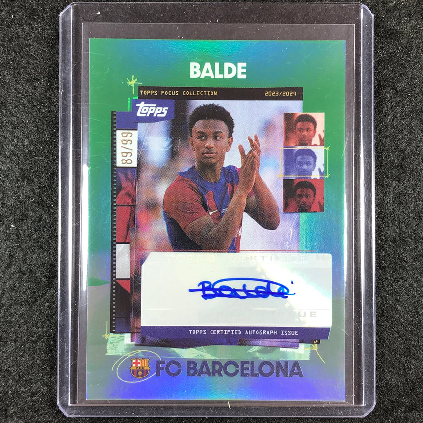 2023-24 Topps Focus Barcelona ALEJANDRO BALDE Snapshots Auto Green 89/99