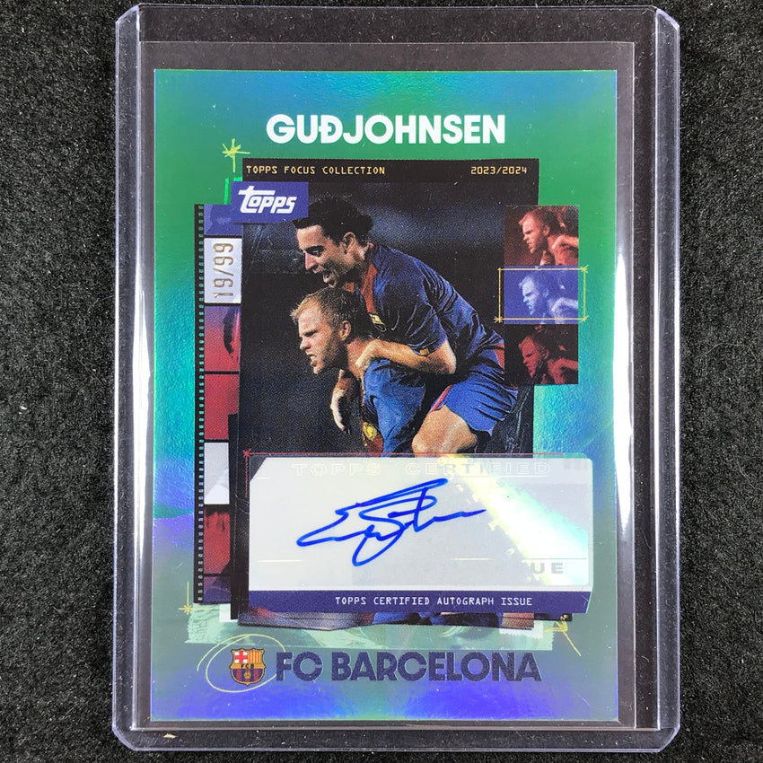 2023-24 Topps Focus Barcelona EIDUR GUDJOHNSEN Snapshots Auto Green 19/99