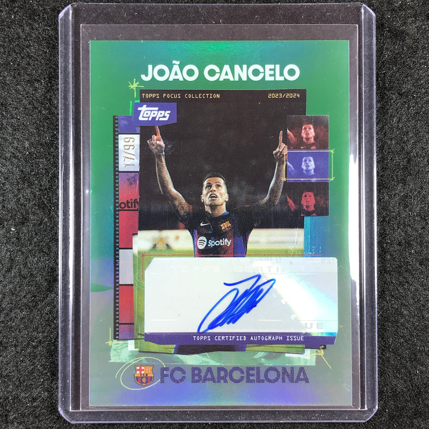 2023-24 Topps Focus Barcelona JOAO CANCELO Snapshots Auto Green 17/99