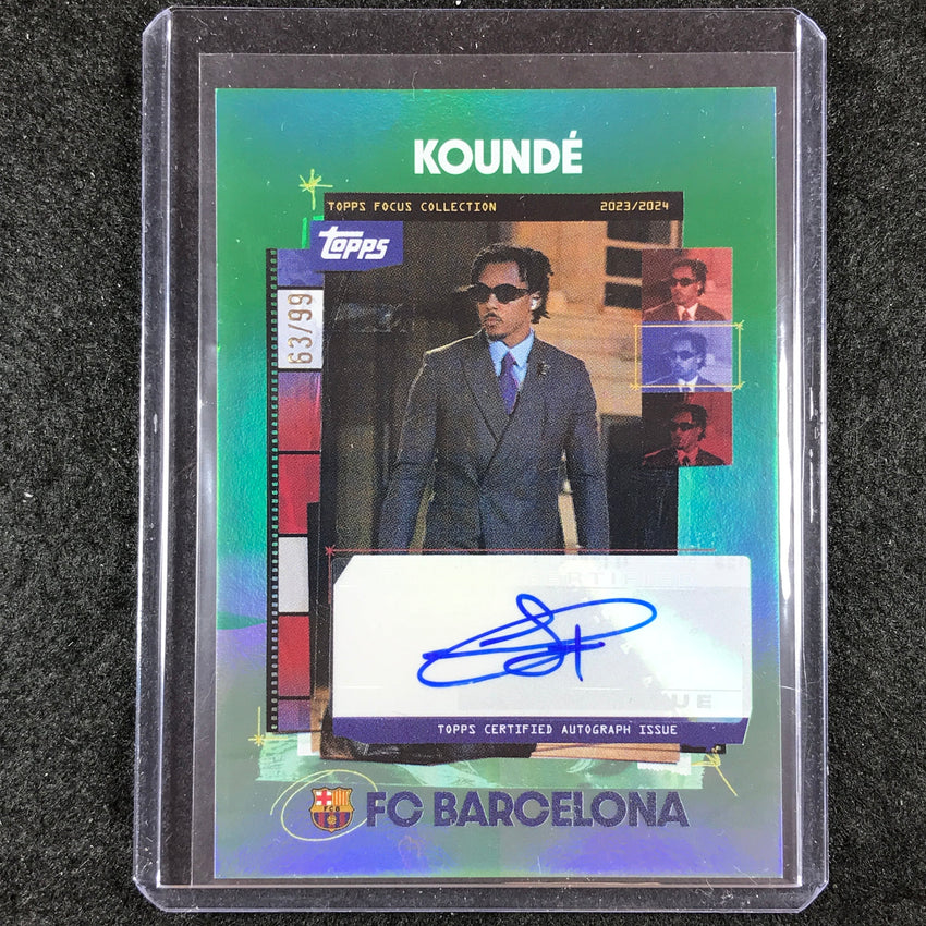 2023-24 Topps Focus Barcelona JULES KOUNDE Snapshots Auto Green 63/99