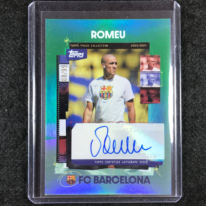 2023-24 Topps Focus Barcelona ORIOL ROMEU Snapshots Auto Green 88/99