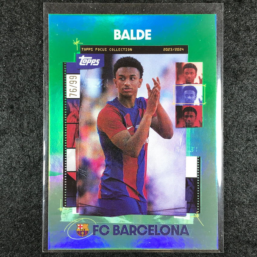 2023-24 Topps Focus Barcelona ALEJANDRO BALDE Snapshots Green Rainbow 76/99 #7