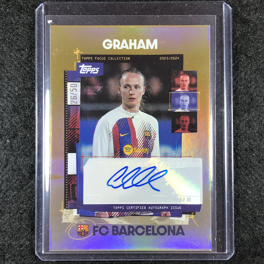 2023-24 Topps Focus Barcelona CAROLINE GRAHAM HANSEN Snapshots Auto Gold 26/50