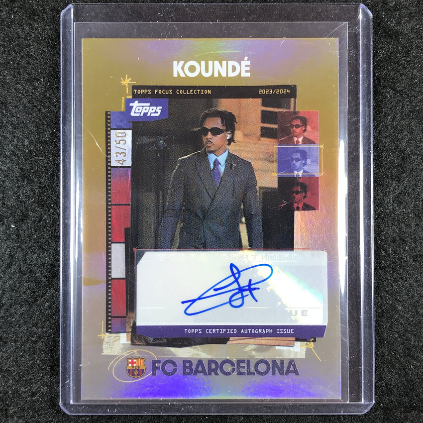 2023-24 Topps Focus Barcelona JULES KOUNDE Snapshots Auto Gold 43/50
