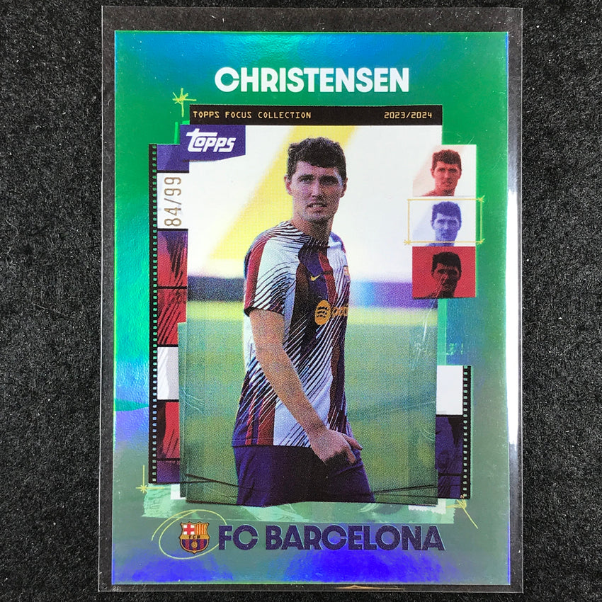 2023-24 Topps Focus Barcelona ANDREAS CHRISTENSEN Snapshots Green Foil 84/99 #8