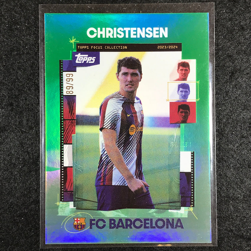 2023-24 Topps Focus Barcelona ANDREAS CHRISTENSEN Snapshots Green Foil 89/99 #8