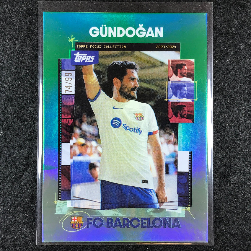 2023-24 Topps Focus Barcelona ILKAY GUNDOGAN Snapshots Green Rainbow 74/99 #22