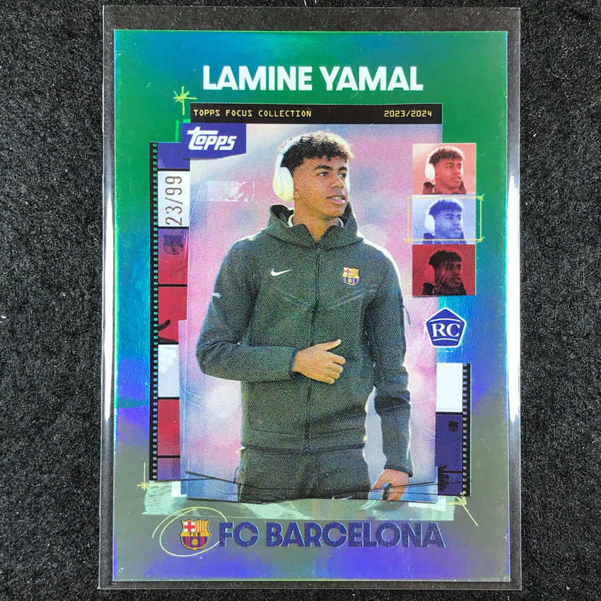 2023-24 Topps Focus Barcelona LAMINE YAMAL Snapshots Rookie Green Foil 23/99 #30