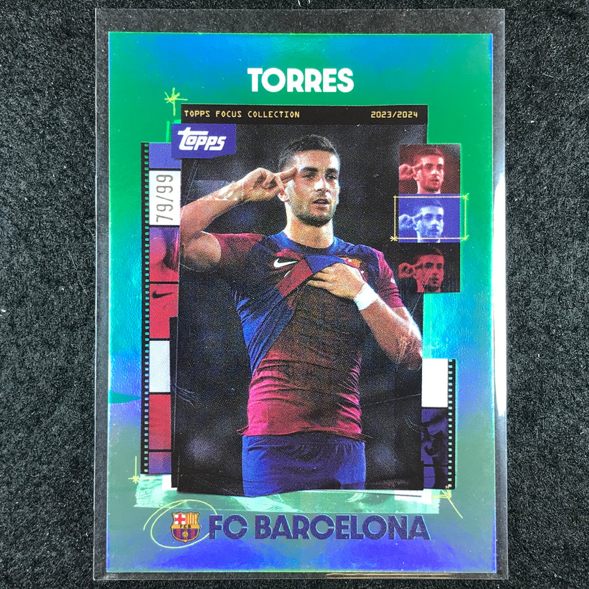 2023-24 Topps Focus Barcelona FERRAN TORRES Snapshots Green Rainbow 79/99 #33
