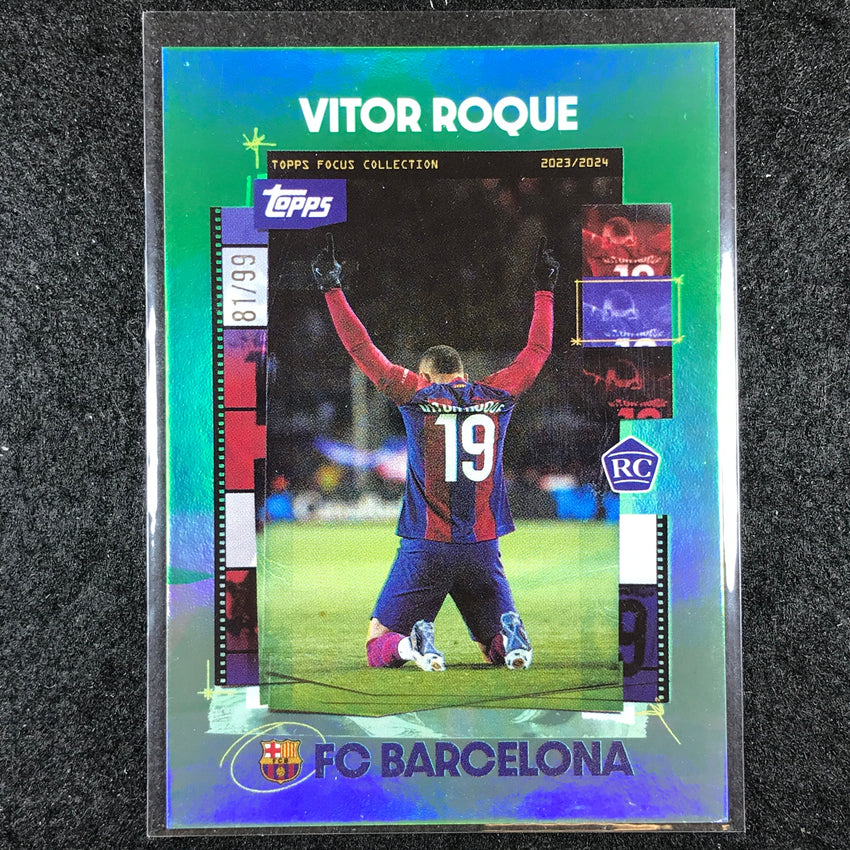 2023-24 Topps Focus Barcelona VITOR ROQUE Snapshots Rookie Green Foil 81/99 #34