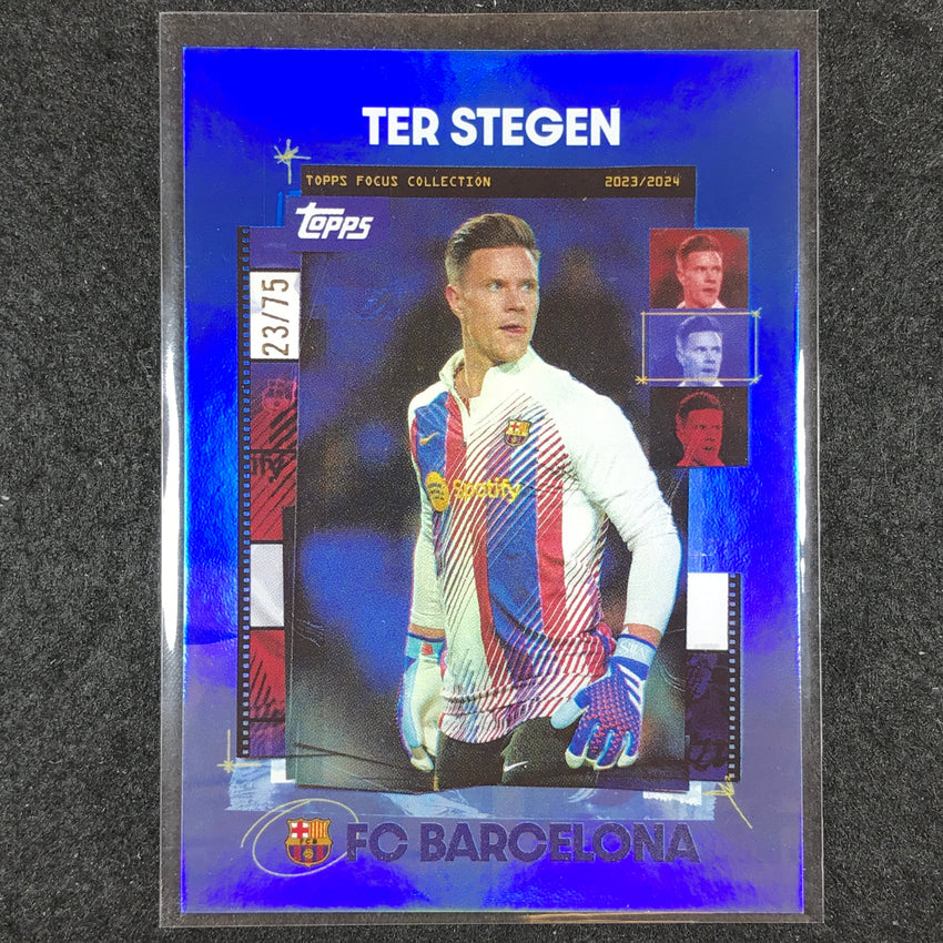 2023-24 Topps Focus Barcelona MARC-ANDRE TER STEGEN Snapshots Blue Foil 23/75 #1