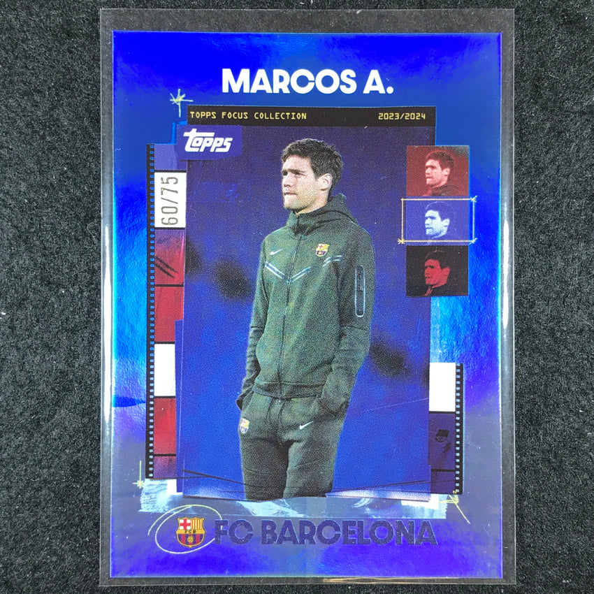 2023-24 Topps Focus Barcelona MARCOS ALONSO Snapshots Blue Rainbow Foil 60/75 #6