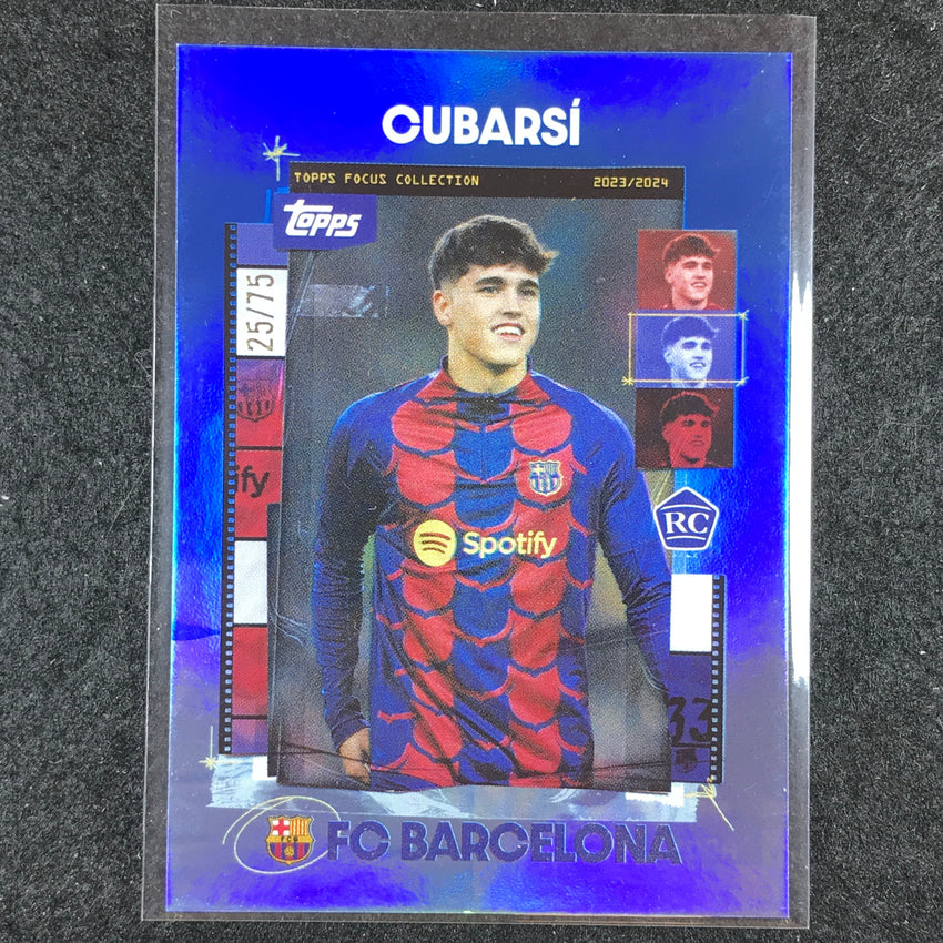 2023-24 Topps Focus Barcelona PAU CUBARSI Snapshots Rookie Blue Foil 25/75 #16