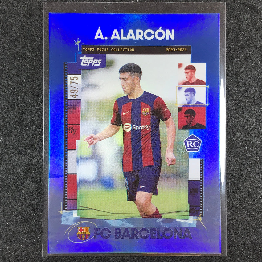 2023-24 Topps Focus Barcelona ANGEL ALARCON Snapshots Blue Rainbow 49/75 #29