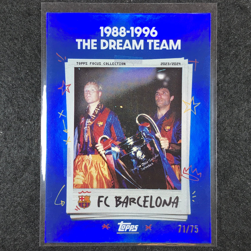 2023-24 Topps Focus Barcelona 1988-1996 DREAM TEAM Moments In Time Blue 71/75