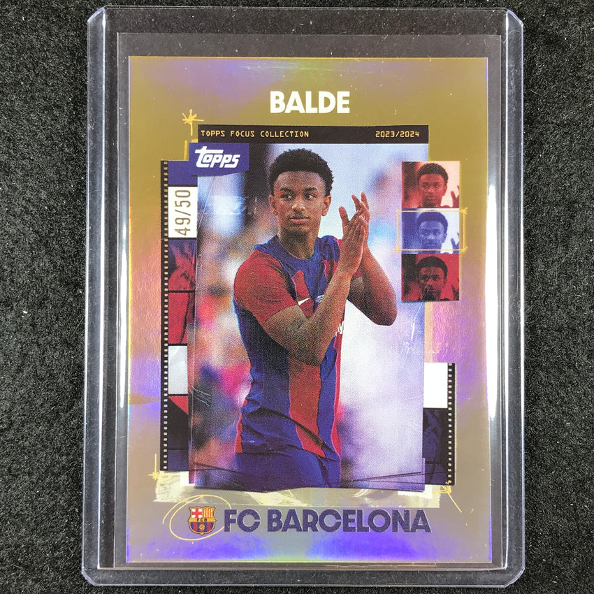 2023-24 Topps Focus Barcelona ALEJANDRO BALDE Snapshots Gold Rainbow 49/50 #7
