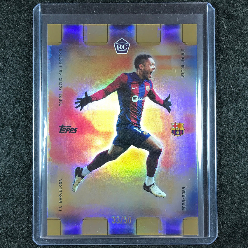 2023-24 Topps Focus Barcelona VITOR ROQUE Golden Hour Rookie Gold Foil 33/50 #7