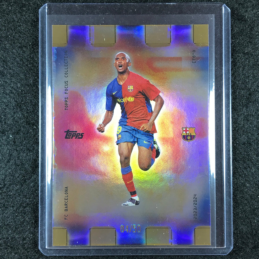 2023-24 Topps Focus Barcelona SAMUEL ETO'O Golden Hour Gold 4/50 #8