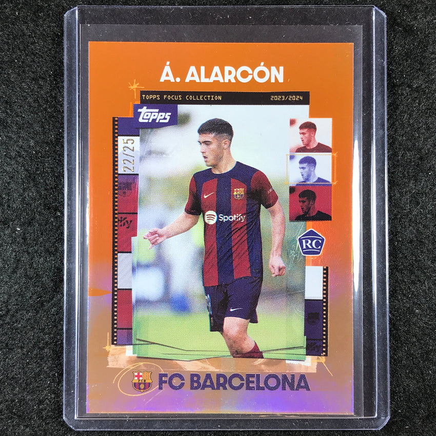 2023-24 Topps Focus Barcelona ANGEL ALARCON Snapshots Rookie Orange Foil 22/25