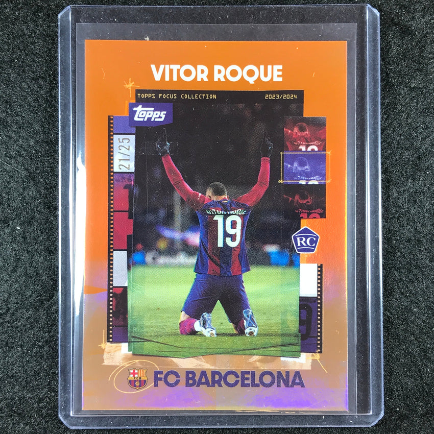 2023-24 Topps Focus Barcelona VITOR ROQUE Snapshots Rookie Orange Foil 21/25
