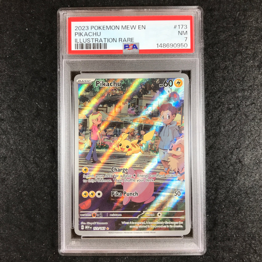 PSA 7 Pikachu - 173 - Illustration Rare Pokemon Scarlet & Violet 151 950-Cherry Collectables
