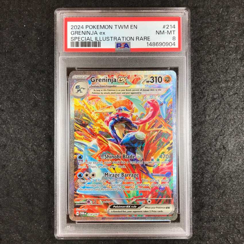 PSA 8 Greninja ex - 214 - Special Illustration Rare Pokemon Twilight Masquerade 904-Cherry Collectables